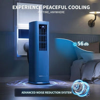3-in-1 Portable Air Conditioner 12000 BTU, ELECCI Mobile Air Conditioning for Home with Cooling, Dehumidifier, Fan＆Auto Mode, Dark Blue Air Conditioners with Left & Right Sweeping, 24H Timer