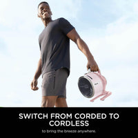 Shark FlexBreeze HydroGo Cordless Fan, Powerful Portable Fan with Misting, Indoor & Outdoor Cooling, Quiet & Durable, Compact & Lightweight, 5 Speed Settings, Quartz FA050UKPK