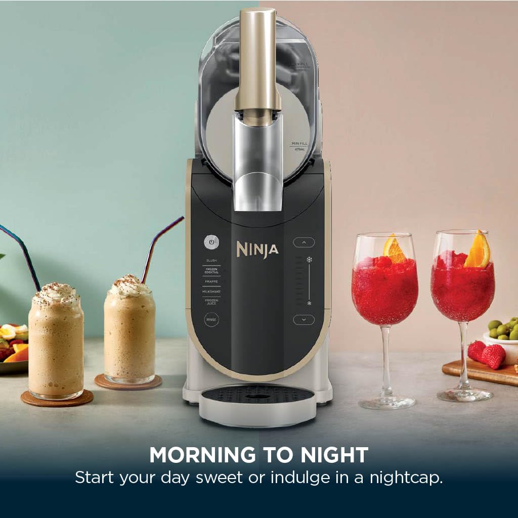 Ninja SLUSHi Frozen Drinks Maker, Create Slush, Frozen Cocktails, Frappé, Milkshakes & Frozen Juice, No Ice or Preperation Needed, WhisperChill Technology, 1.9l Capacity, Stone Gold, FS301UKSTGD