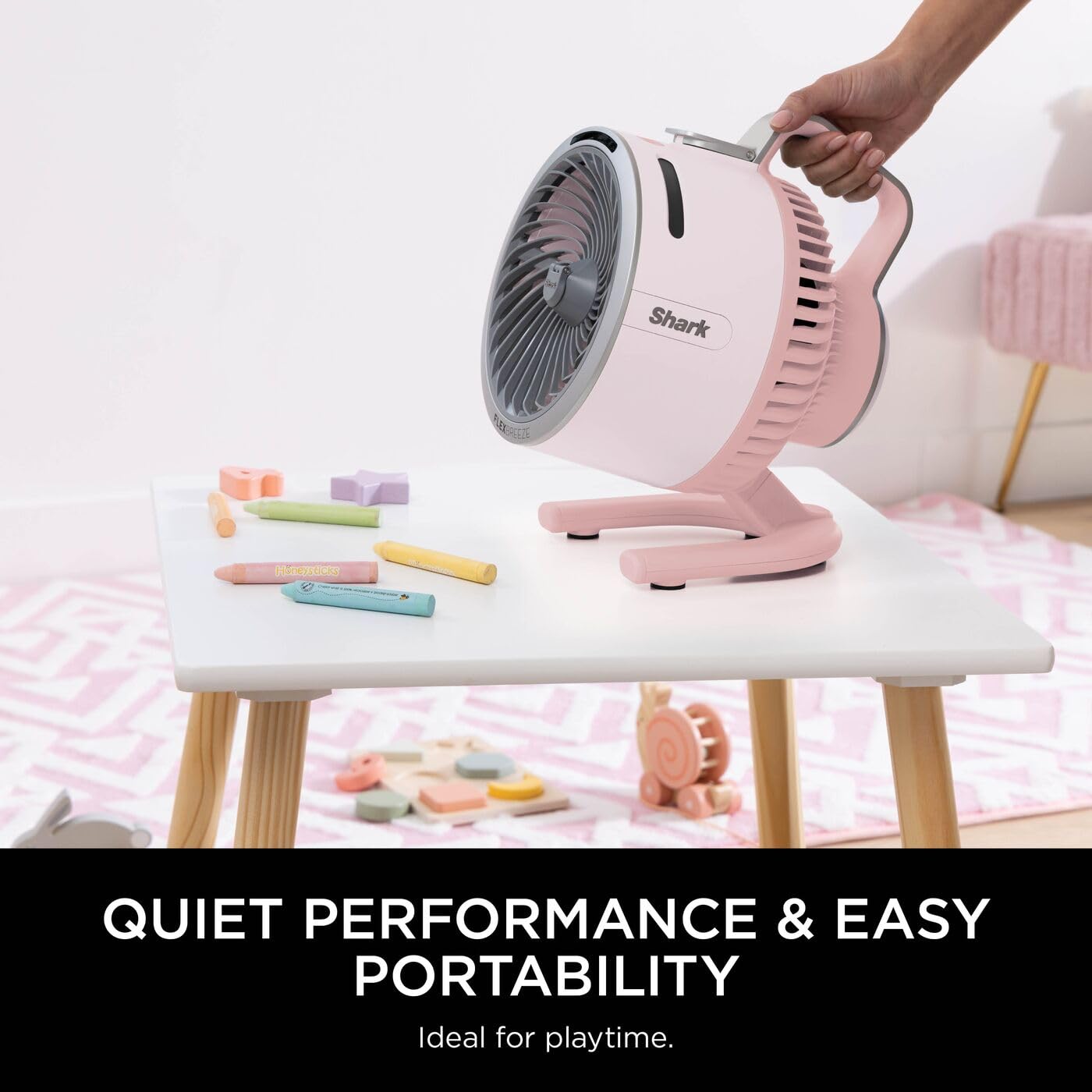 Shark FlexBreeze HydroGo Cordless Fan, Powerful Portable Fan with Misting, Indoor & Outdoor Cooling, Quiet & Durable, Compact & Lightweight, 5 Speed Settings, Quartz FA050UKPK
