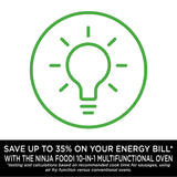 Ninja Foodi 10-in-1 Multifunction Oven, Fast Mini Oven, Countertop Oven, 10 Cooking Functions, Air Fry, Pizza, Grill, Roast, Bake, Toast, Bagel & more, Make Family-Size Meals, Silver/Black DT200UK