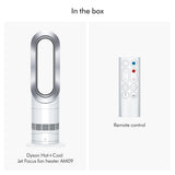 Dyson Hot+Cool Jet Focus AM09 Fan Heater 2-in-1, heats and cools with strong airflow (White/Silver)