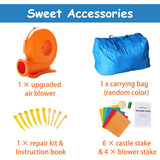 Ballsea Inflatable Bouncy Castle, Kids Bounce House Trampoline Dual Slide, Jumper Play Center with Air Blower for Kids Indoor Outdoor, 4.88 x 2.4 x 1.9m