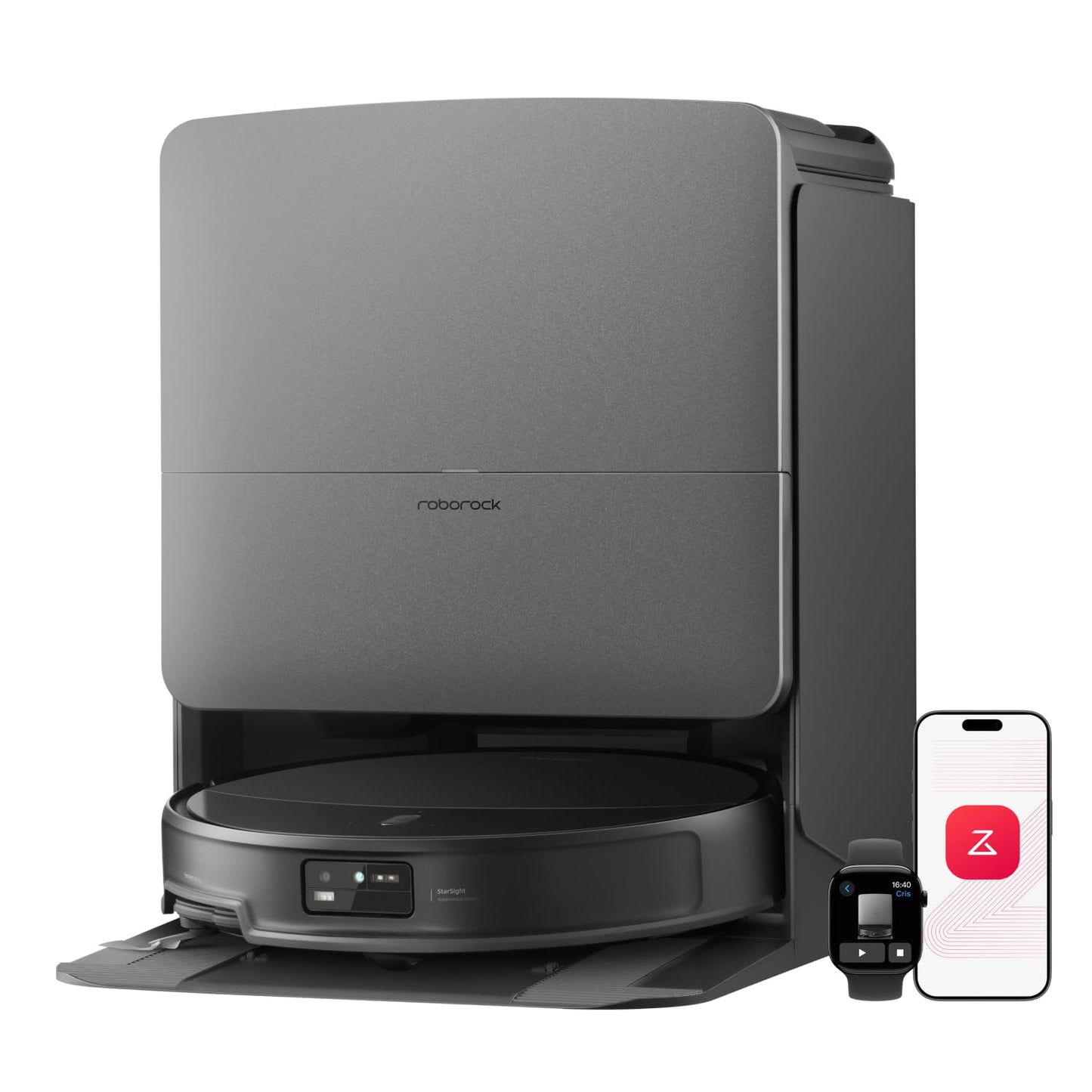 roborock Saros 20 Robot Vacuum Cleaner with Mop, 36,000 Pa Suction, 3.46 in Double-Layer Threshold, Zero-Tangling, Ultra-slim, StarSight Autonomous 2.0, DirTect Technology, 100°C Hot-Water Care