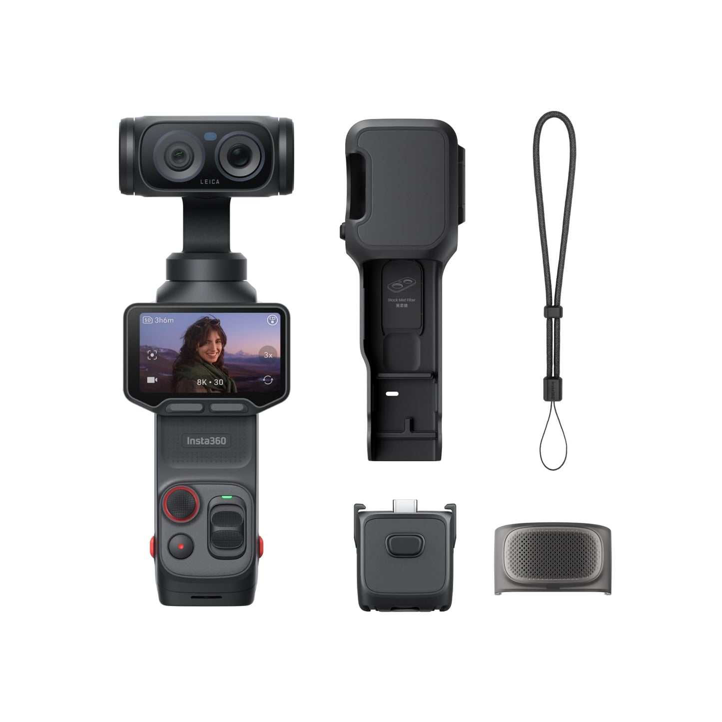 Insta360 Luna Ultra - 8K Vlogging Camera with Dual Leica Lenses, 12× Zoom, 1" Sensor, Detachable 2" Touchscreen, Triple AI Chip, Pocket Gimbal Camera for Vlog Photography