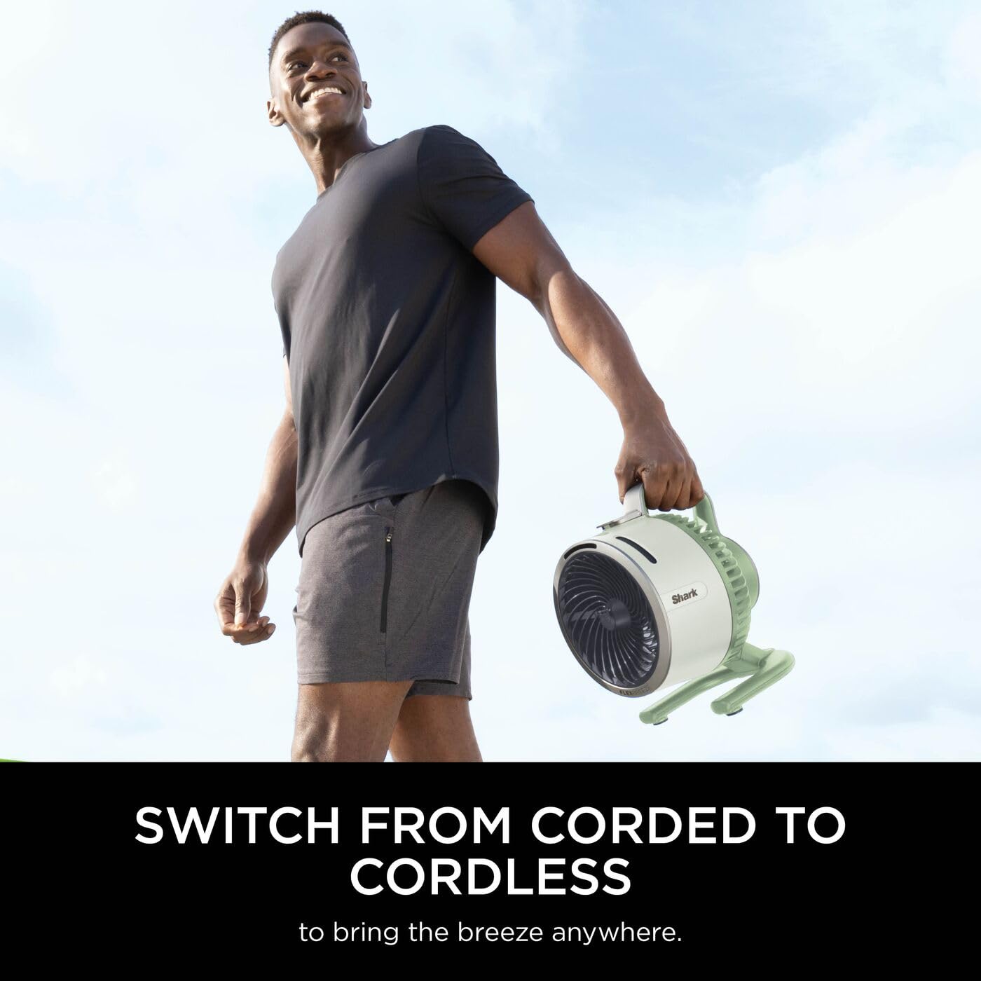 Shark FlexBreeze HydroGo Cordless Fan, Powerful Portable Fan with Misting, Indoor & Outdoor Cooling, Quiet & Durable, Compact & Lightweight, 5 Speed Settings, Mint FA050UKGN