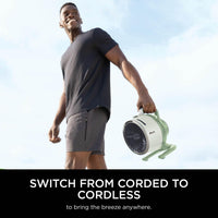 Shark FlexBreeze HydroGo Cordless Fan, Powerful Portable Fan with Misting, Indoor & Outdoor Cooling, Quiet & Durable, Compact & Lightweight, 5 Speed Settings, Mint FA050UKGN