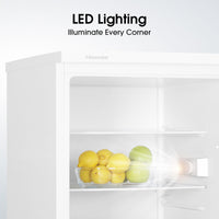 Hisense RL170D4BWE Freestanding 56cm Under Counter Fridge - 132 litre capacity - Auto Defrost - Reversible Door - White - E Rated