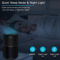 AIRTOK Air Purifiers, Air Purifier for Home Bedroom with Fragrance Sponges | 4 in 1 H13 True HEPA Air Filter 99.97% Remove Smoke Dust Pollen Pet Dander Odor Ozone, Free Night, Night Light, AP0601