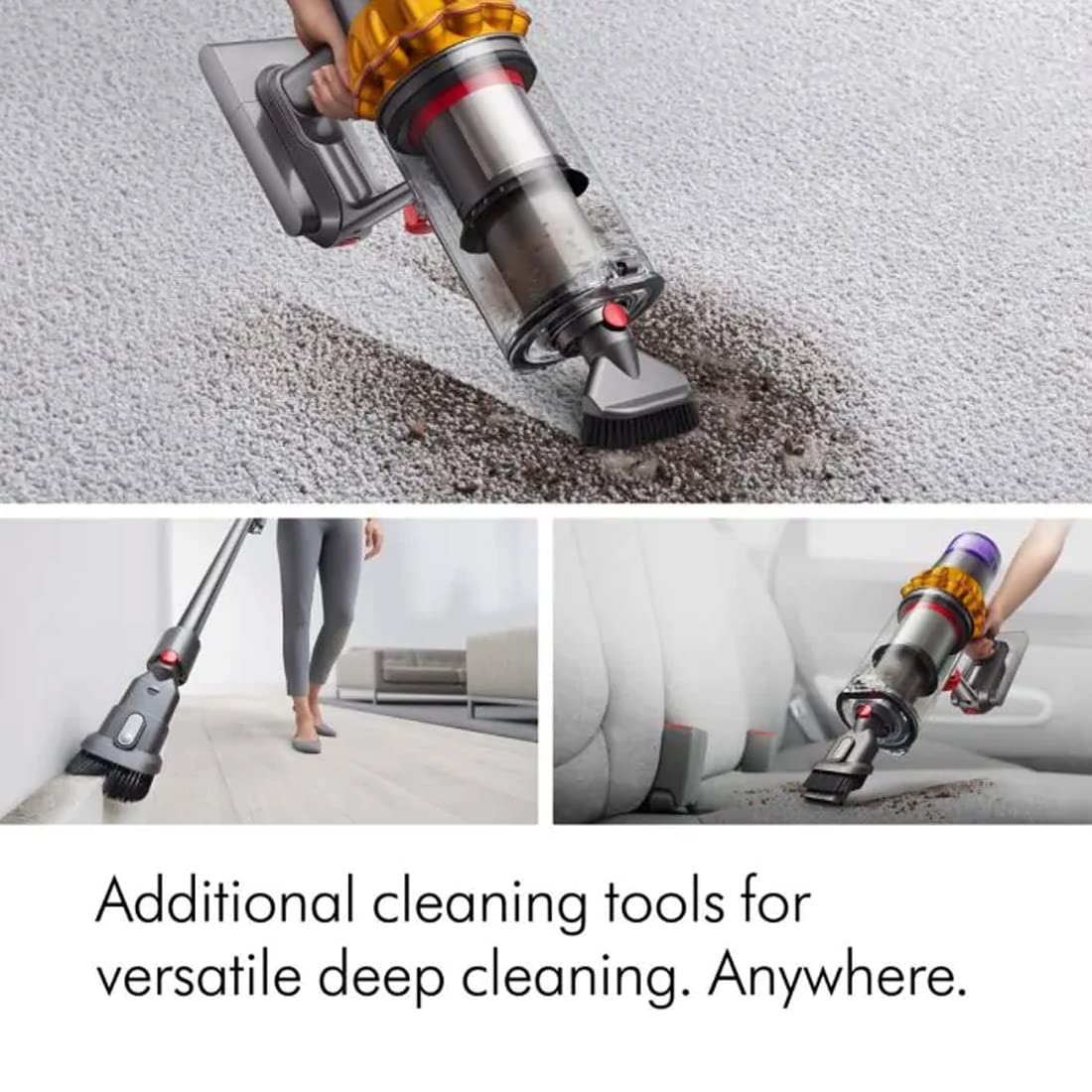 Dyson Detect Absolute V15 Cordless Vacuum Cleaner 369372-01, Yellow & Nickel