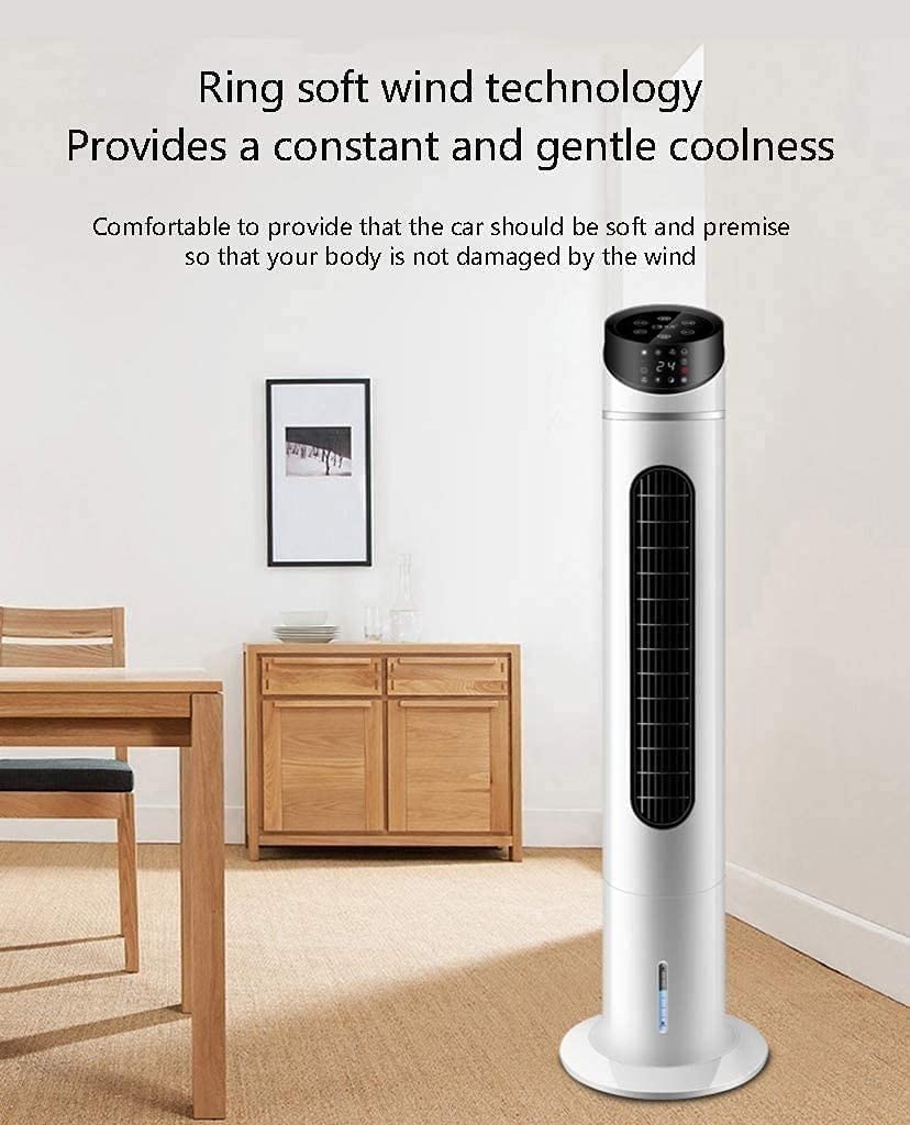 Bladeless Tower Fan with Remote, 90° Oscillation, 8H Timer, Quiet Standing Fan for Bedroom and Office, Space-Saving Design