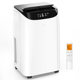 compare product 14000 BTU Portable Air Conditioners, Cools Up to 700 Sq.Ft, Free standing AC Unit, Cooling, Dehumidifier, Fan, Sleep Mode, Remote Control & Installation Kit, White