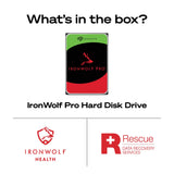 Seagate IronWolf Pro 16TB, Enterprise Internal NAS HDD, CMR 3.5 Inch, SATA 6GB/s, 7.200 RPM, 256MB Cache for RAID NAS, Data Rescue Services, Frustration Free Packaging (ST16000NTZ01)