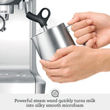 Sage Barista Express, Manual Tamping, Standard Milk Jug, Bean to Cup Coffee Machine with Grinder, Manual Milk Frother, Brushed Stainless Steel