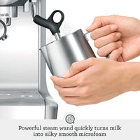 Sage Barista Express, Manual Tamping, Standard Milk Jug, Bean to Cup Coffee Machine with Grinder, Manual Milk Frother, Brushed Stainless Steel