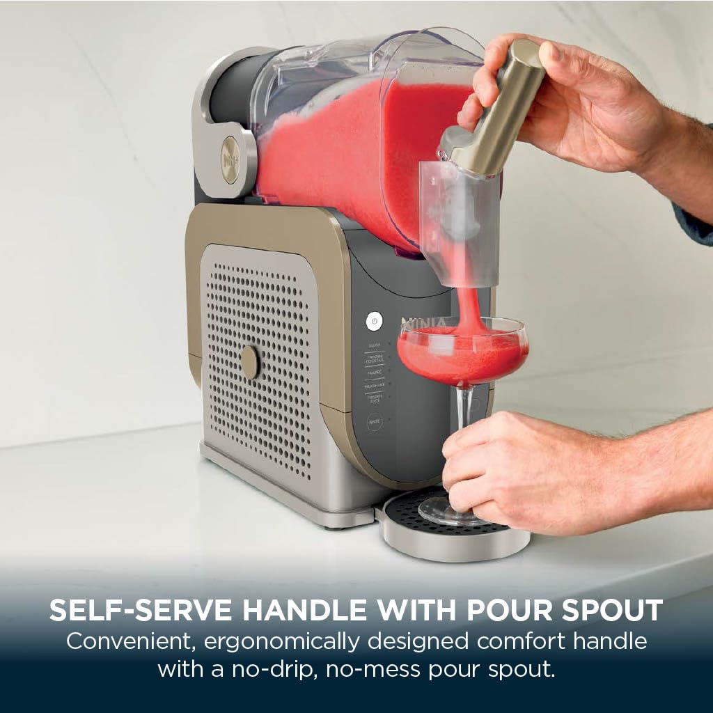 Ninja SLUSHi Frozen Drinks Maker, Create Slush, Frozen Cocktails, Frappé, Milkshakes & Frozen Juice, No Ice or Preperation Needed, WhisperChill Technology, 1.9l Capacity, Stone Gold, FS301UKSTGD