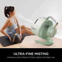 Shark FlexBreeze HydroGo Cordless Fan, Powerful Portable Fan with Misting, Indoor & Outdoor Cooling, Quiet & Durable, Compact & Lightweight, 5 Speed Settings, Mint FA050UKGN