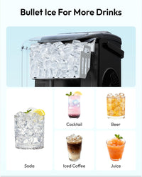 EUHOMY Ice Maker Machine Countertop Ice Cube Maker, Self-Cleaning Function,9 Cubes in 6 Mins,Portable Ice Cube Maker Machines with Ice Scoop & Basket for Home/Kitchen/Office/Bar, Black