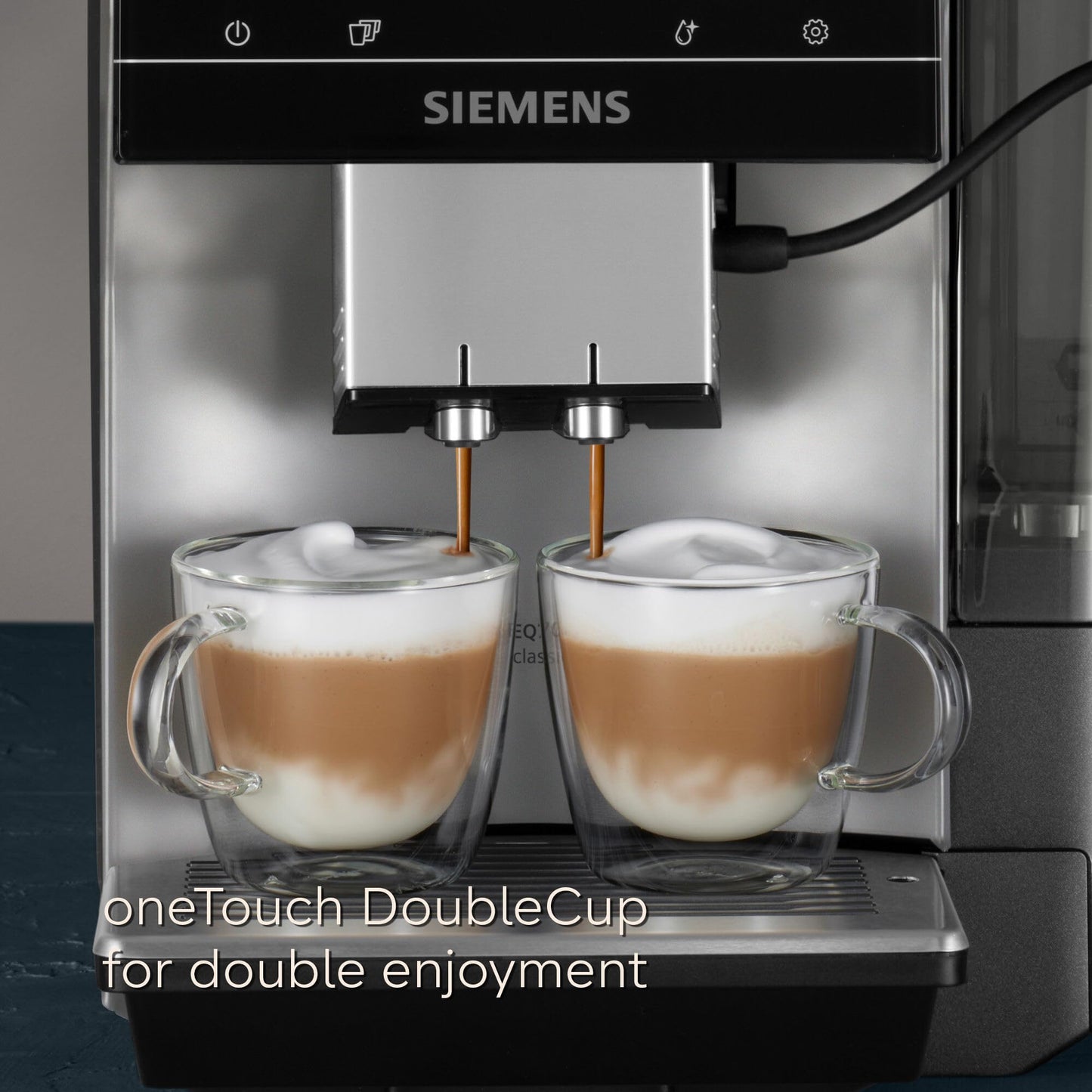 SIEMENS EQ700 Fully Automatic Bean to Cup Coffee Machine, 5" Touch Screen Display, Cold Brew/Slow Brew, Integrated Milk Container, 30+ Coffee Beverages, Home Connect, TQ713GB3