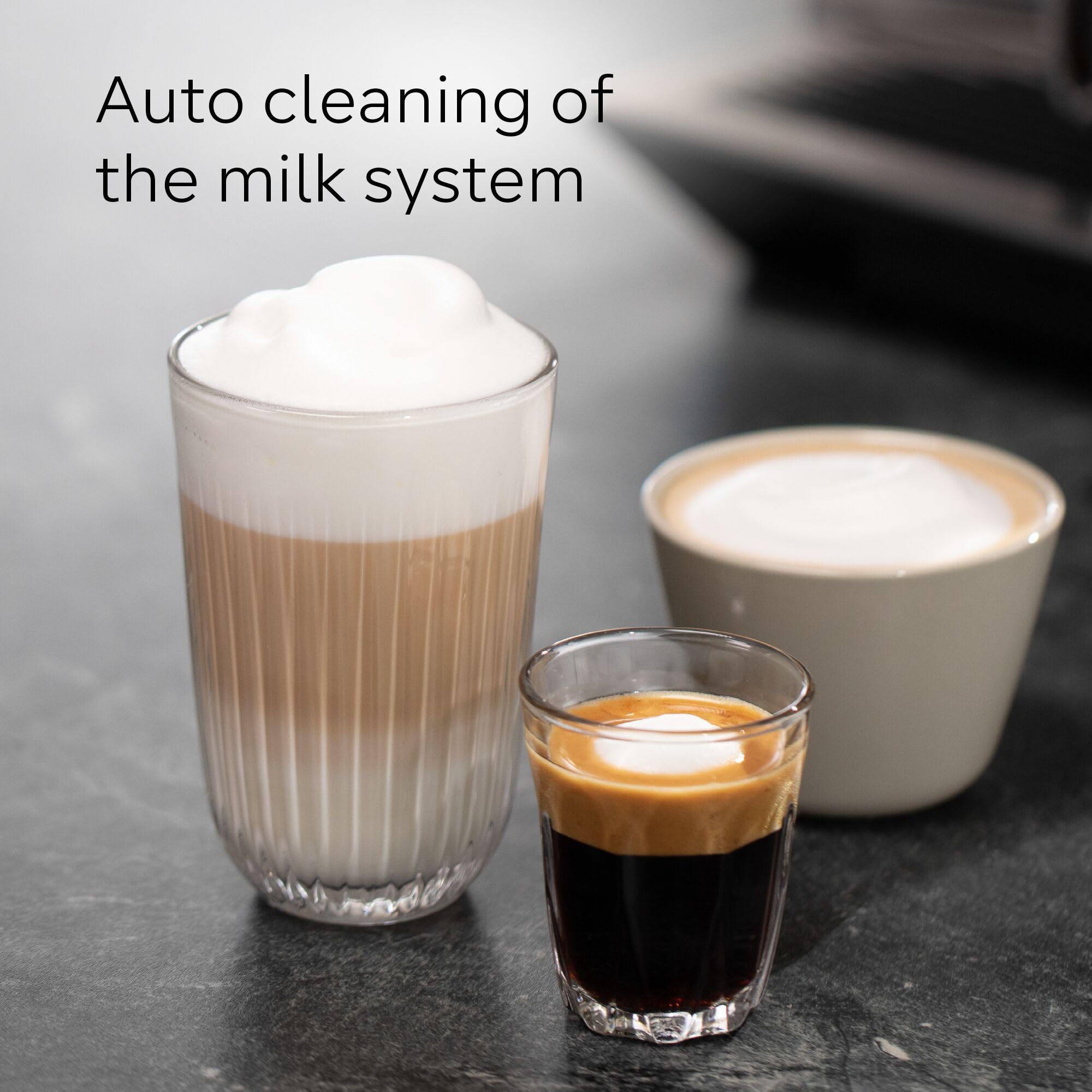 SIEMENS EQ700 Fully Automatic Bean to Cup Coffee Machine, 5" Touch Screen Display, Cold Brew/Slow Brew, Integrated Milk Container, 30+ Coffee Beverages, Home Connect, TQ713GB3