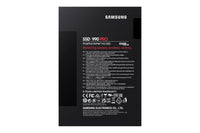Samsung 990 PRO NVMe M.2 SSD, 4 TB, PCIe 4.0, 7,450 MB/s read, 6,900 MB/s write, Internal SSD, For gaming and video editing, MZ-V9P4T0BW