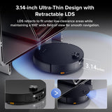 roborock Saros 10 Robot Vacuum Cleaner 22,000 Pa, 3.14-Inch Ultra Slim, Zero-Tangling, AI 3.0 Obstacle Avoidance, Auto Detachable Mop, 80°C Mop Washing, Hot Water Dock Self Cleaning (Black)