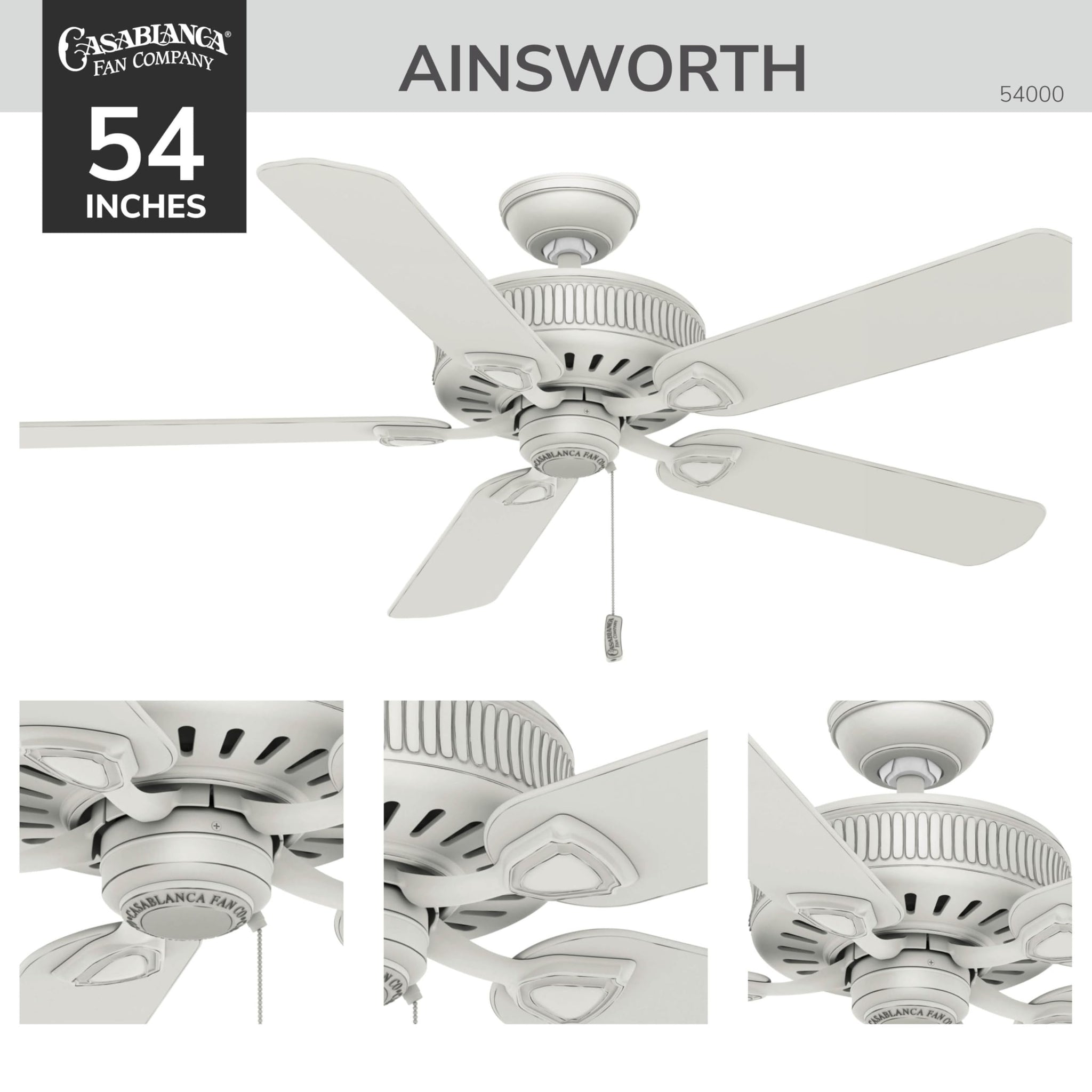 Casablanca Ainsworth 54" Ceiling Fan with Five Espresso/Smoked Walnut Blades