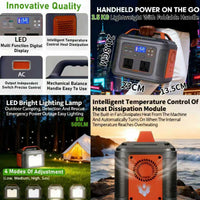 Rexhan 300W Portable Power Station, LiFePO4 Battery, Mobile Battery Power, Solar Generator, Emergency Outdoor Power, 50W Solar Panel, 2025 Version, 240V AC Outlet, RVs, Camping, Outdoor, USB-C (300W)
