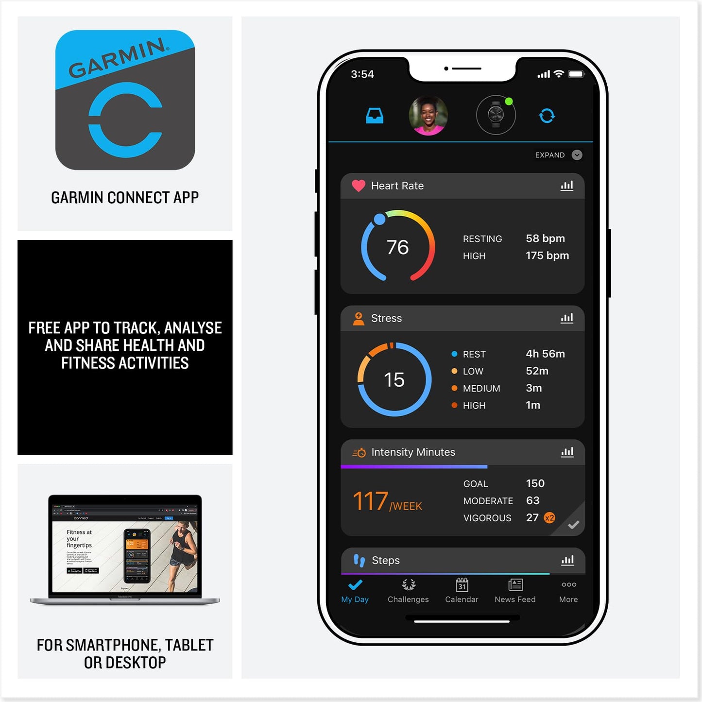 Garmin Forerunner 165 with Music, 43mm GPS running smartwatch, lightweight, AMOLED touchscreen, advanced training & insights, safety & tracking features, up to 11 days battery life, Black