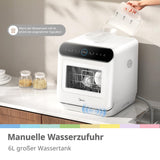 COMFEE' Table Top Dishwasher 7+3 Programs Mini Tabletop Dishwasher No Plumbing, 6L Built-in Water Tank, Hygiene Wash, Auto Door Open Drying, Baby Care, Energy Class D- White
