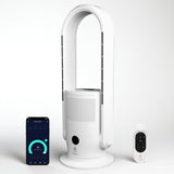 EcoNour 3-in-1 Bladeless Tower Fan with Heater, Cooler & Air Purifier + Advanced UV-C Sterilization, Sleep Mode | 9 Speeds, Fast Heating, Quiet, App Control, Alexa & Google Assistant Support & Remote
