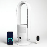 EcoNour 3-in-1 Bladeless Tower Fan with Heater, Cooler & Air Purifier + Advanced UV-C Sterilization, Sleep Mode | 9 Speeds, Fast Heating, Quiet, App Control, Alexa & Google Assistant Support & Remote