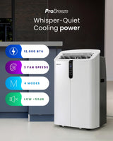 Pro Breeze OmniCool - Ultra Quiet 12000 BTU Portable 4-in-1 Air Conditioner with Smart Home WiFi, App & Voice Control, Dehumidifier, Fan, 24H Timer & Window Kit - Efficient AC Unit for Home & Office