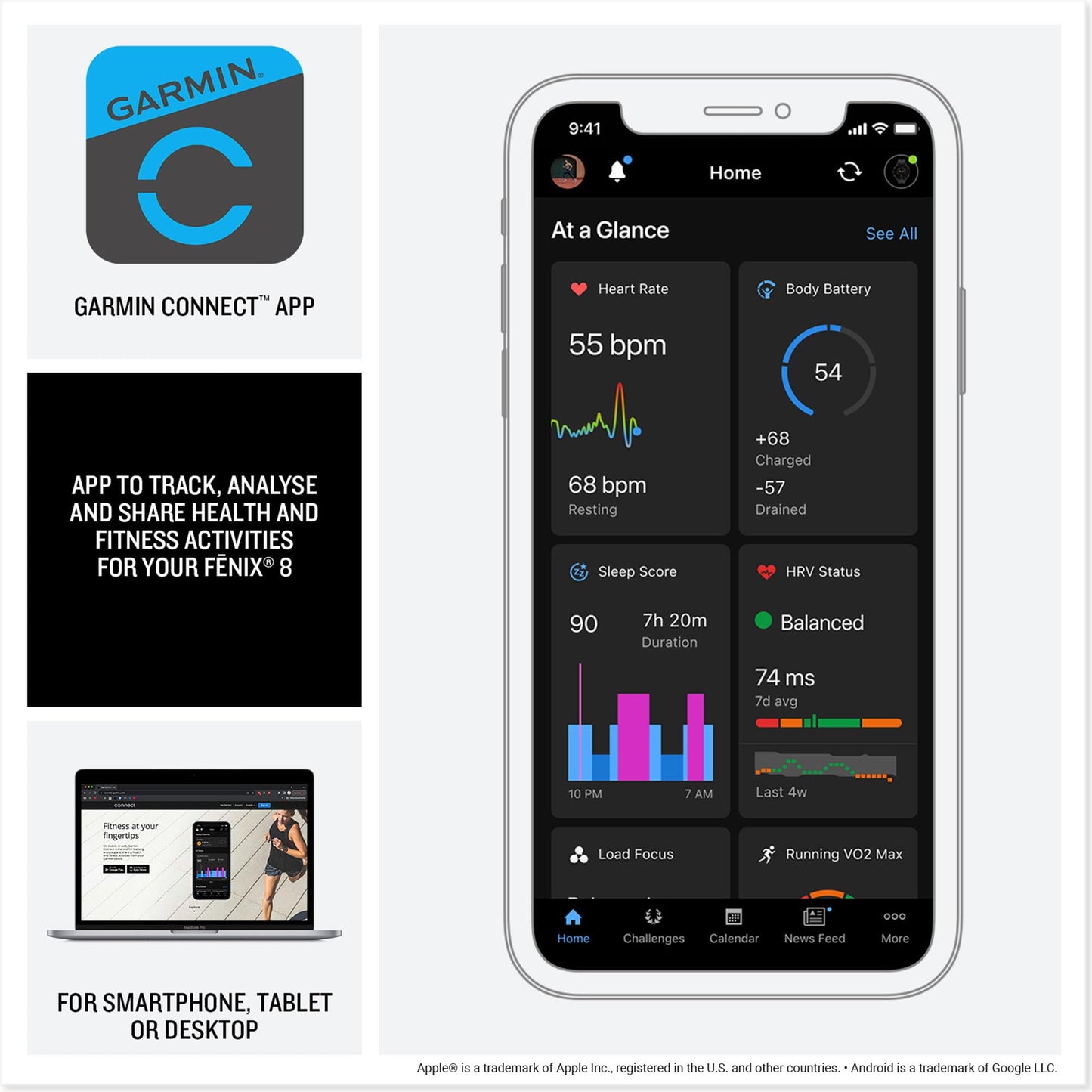 Garmin fēnix 8, 47mm Premium GPS smartwatch, AMOLED touchscreen, multisport, advanced health & training features,built-in LED flashlight, adventure watch with up to 16 days battery life, Slate Grey