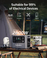 AFERIY P280 Portable Power Station 2800W, 2048Wh LFP Battery Expandable to 10.24kWh,1.5H Fast Charging, 2x140W USB-C Output, 220V-240V, Solar Generator for Camping, Home,Off-grid, 7-Year Warranty