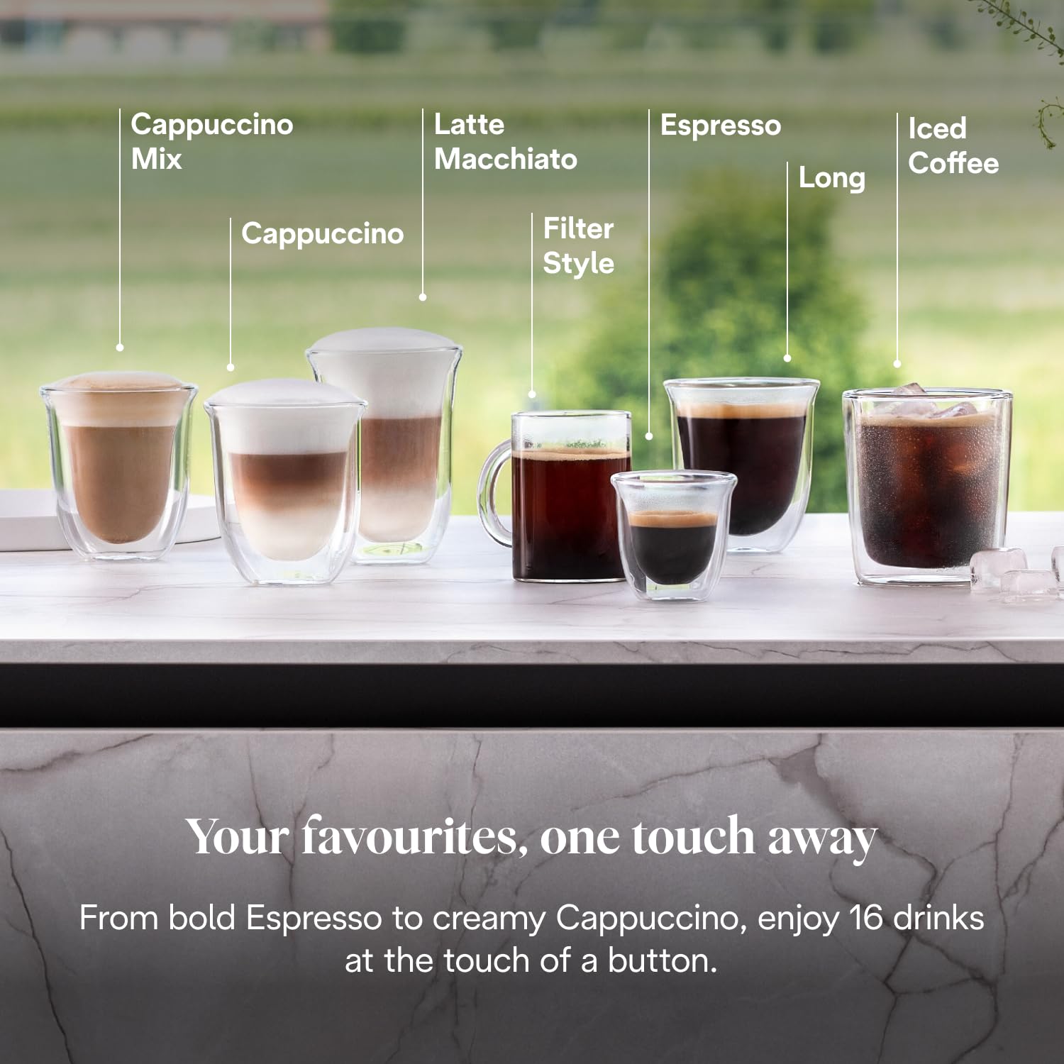 De’Longhi Rivelia - Perfetto Automatic Coffee Machine with LatteCrema Automatic Milk Frothing, 16 One-Touch Drinks, Colour Touch Display, Interchangeable Hoppers, Black (EXAM440.55.B)