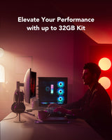 Lexar ARES Gen2 RGB DDR5 RAM 32GB Kit (2x16GB) 6000MHz CL30, 288-Pin UDIMM Desktop Memory, PC Gaming Computer Memory, for Intel XMP 3.0/AMD EXPO/CL30-38-38-76/1.4V