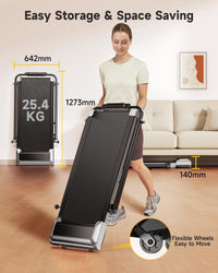 1%-6%-12% Incline Folding Treadmill with 115 CM Retractable Handrail, 95°-105° Adjustable Tilt Angle, 6 in 1 Compact Treadmills for Home/Office (Silver Black)
