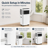Portable Air Conditioner, 3-in-1 Mobile AC Unit with Cooling Fan and Dehumidifier, Compressor Air Conditioning Unit with Exhaust Hose for Bedroom, Living Room, Home Office and Small Rooms