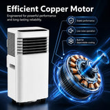 Portable Air Conditioner, 3-in-1 Mobile AC Unit with Cooling Fan and Dehumidifier, Compressor Air Conditioning Unit with Exhaust Hose for Bedroom, Living Room, Home Office and Small Rooms