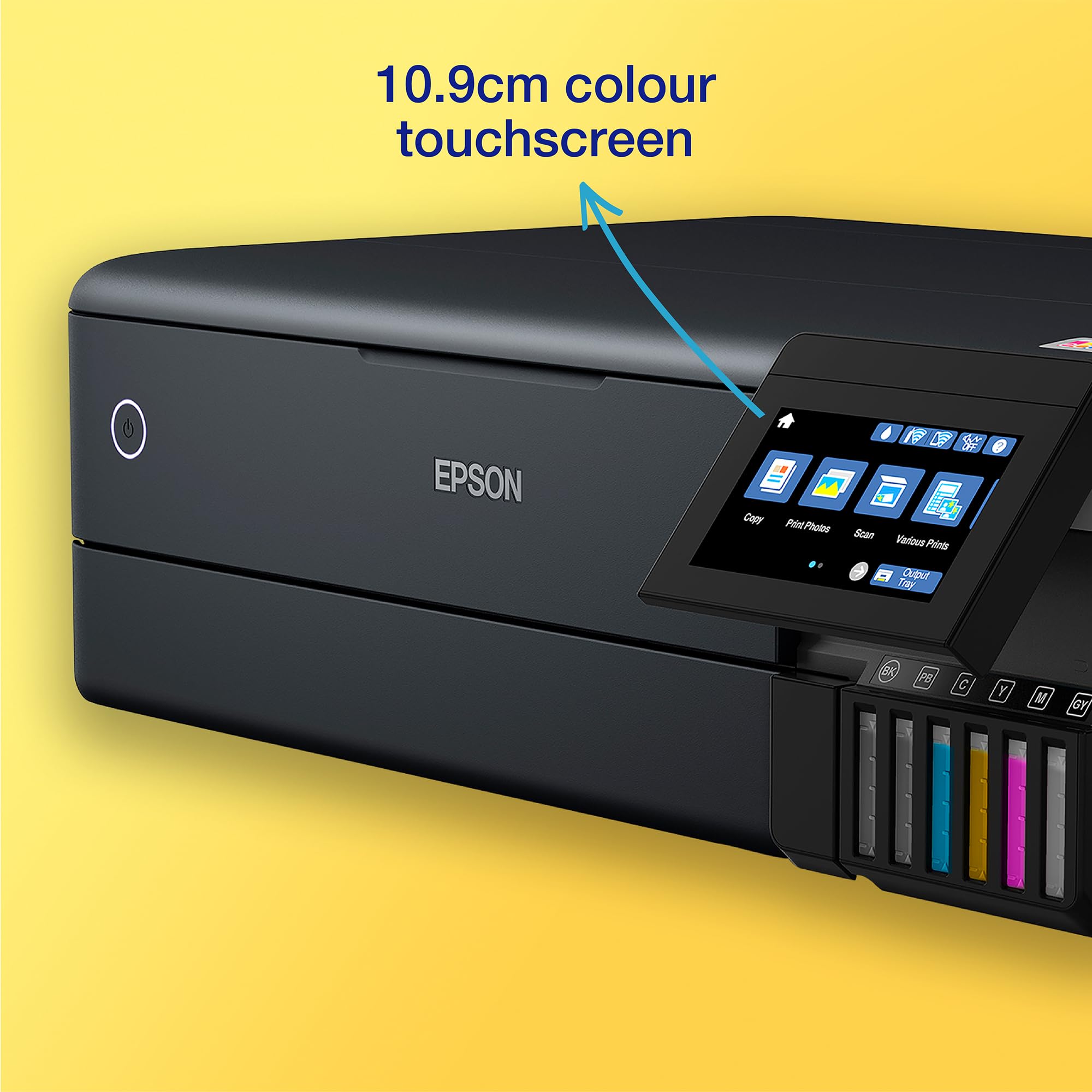 Epson EcoTank ET-8550 Ink Tank Printer | Photo Printing | 6-Colour Inks | Wireless | A3+ | Print, Copy, Scan | 10.9cm Touchscreen | Double-Sided Printing | Rear Paper Feed