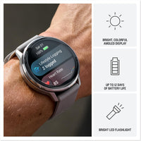 Garmin Venu 4 45mm - GPS smartwatch, AMOLED touchscreen, 24/7 advanced health & fitness tracking, 80+ sports apps, flashlight, ECG, sleep monitor, up to 12 days battery life, Slate/Black