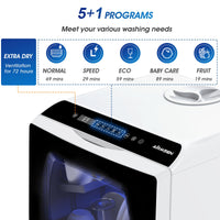 AIRMSEN Mini Table Top Dishwasher - Upgraded 6 Programs Portable Countertop Dishwasher No Plumbing with 2 Water Supply Modes for Kitchen Apartment Outdoor - with Baby Care Mode