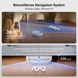 roborock Qrevo Curv 2 Pro Robot Vacuum Cleaner with Mop, 25,000 Pa Suction, Zero-Tangle, 3.14-Inch Ultra Slim, AI Obstacle Avoidance, 100°C Hot-Water Mop Washing, Multifunctional Dock 3.0 Hygiene+