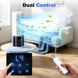 Portable Air Conditioner Air Cooler 6-in-1 Portable Tower Fan,3 Speeds, Storm Mode Cool Mist,Remote Control,Automatic Oscillation,8H Timer LED Display with Ice Packs for Home & Office Use（lvory）