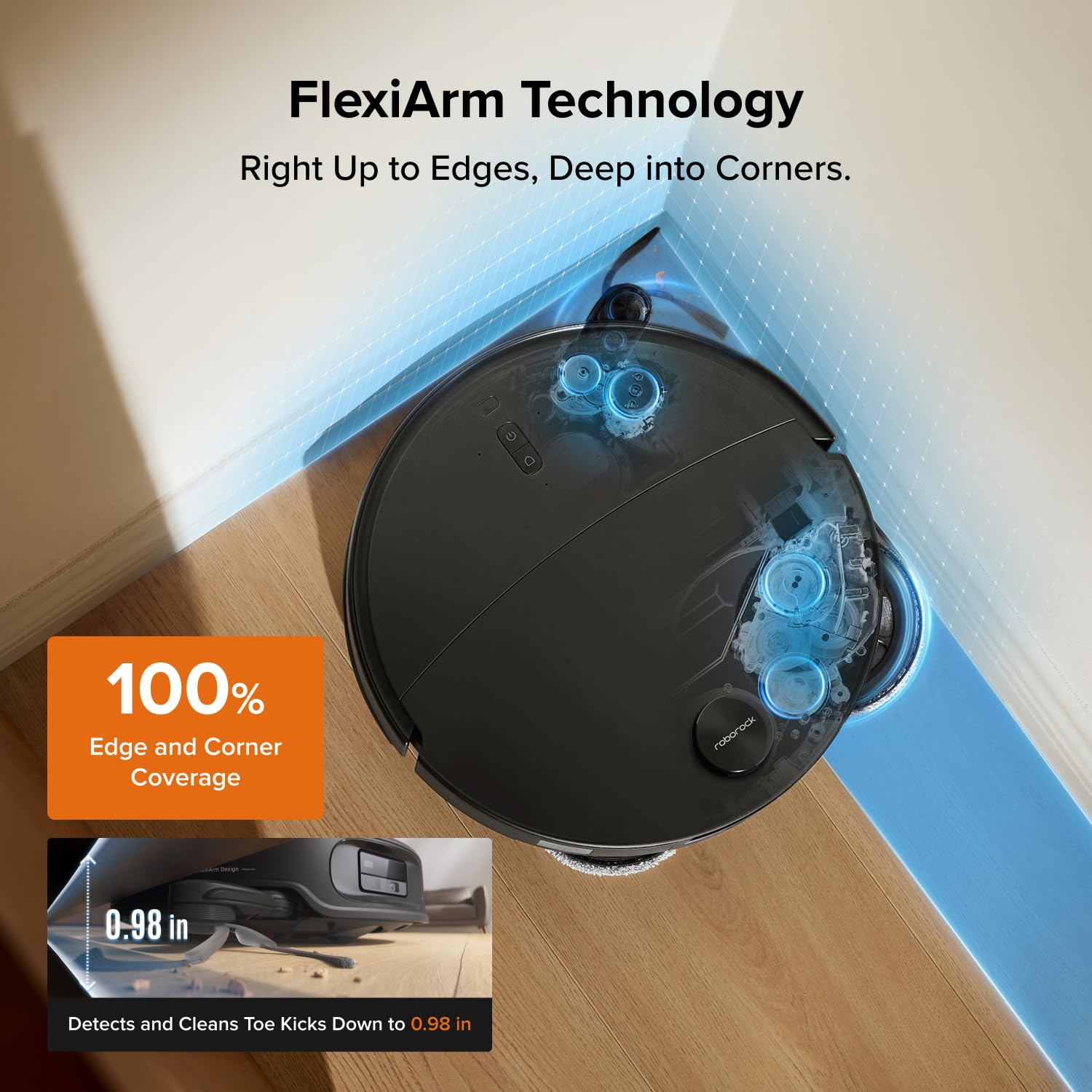 roborock Qrevo Edge 2 Robot Vacuum Cleaner with Mop, 25,000 Pa HyperSuction, Zero-Tangle, 3.14" Ultra-Slim, AI Obstacle Avoidance, FlexiArm Technology, 80°C Hot-Water Mop Washing & Dock Self-Cleaning