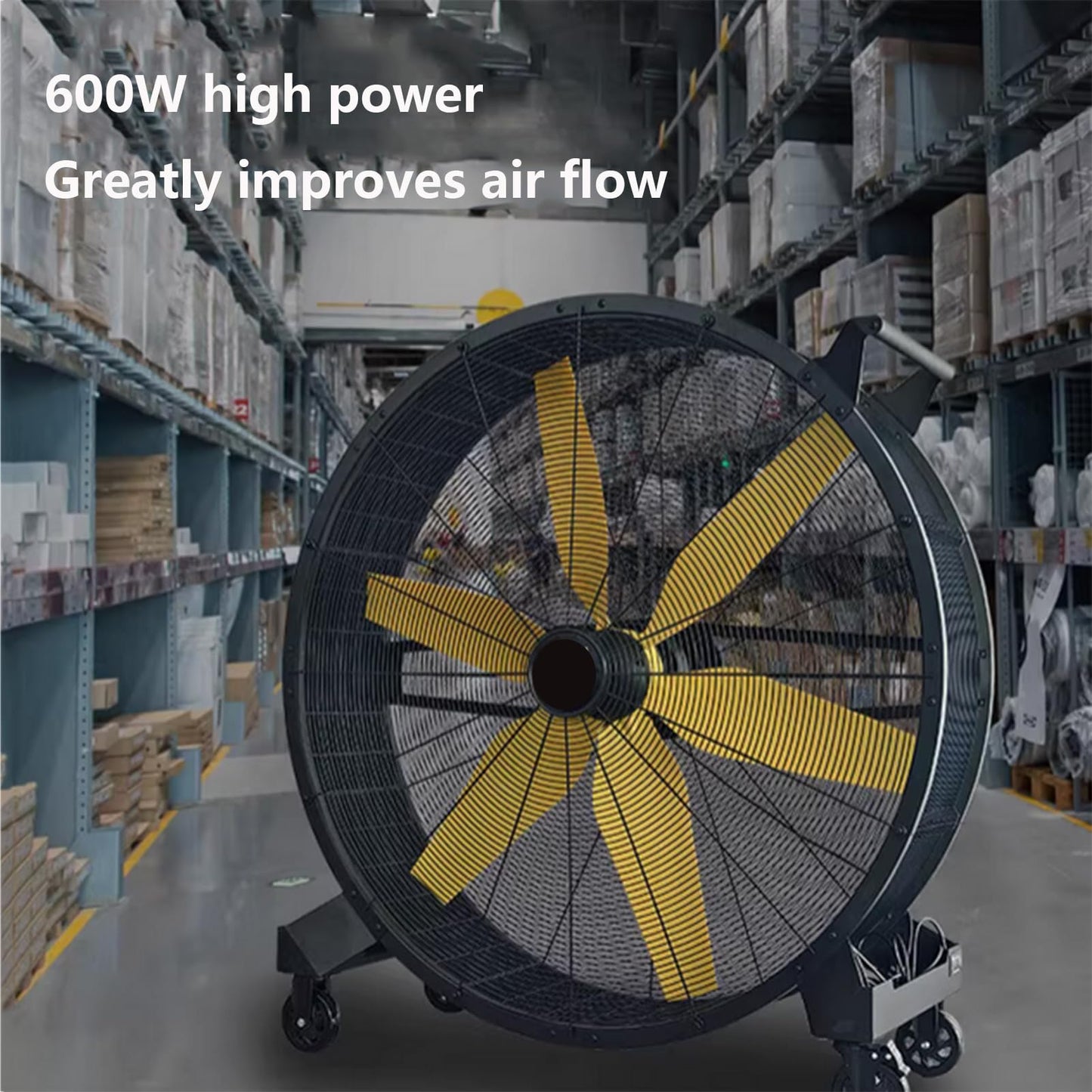 KIBONCY High Velocity Heavy Duty Metal Drum Fan, Industrial Floor Fan, With 360° Adjustable Tilt, For Commercial, Factory, Basement B