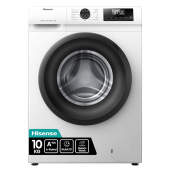 compare product Hisense 1Q Series WF1Q1041BW Freestanding 10 KG Front Load Washing Durable Inverter Machine, Steam Wash, Quick Wash, 15 Washing Programs 1400 RPM White - Energy Rating A