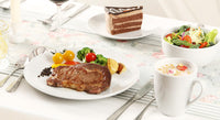 12PC Dinnerware Porcelain White Set: 4 Dinner Plates, 4 Side Plates & 4 Bowls. Dishwasher & Microwave Safe.