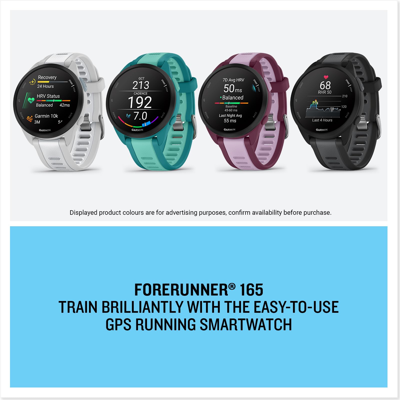 Garmin Forerunner 165 with Music, 43mm GPS running smartwatch, lightweight, AMOLED touchscreen, advanced training & insights, safety & tracking features, up to 11 days battery life, Black